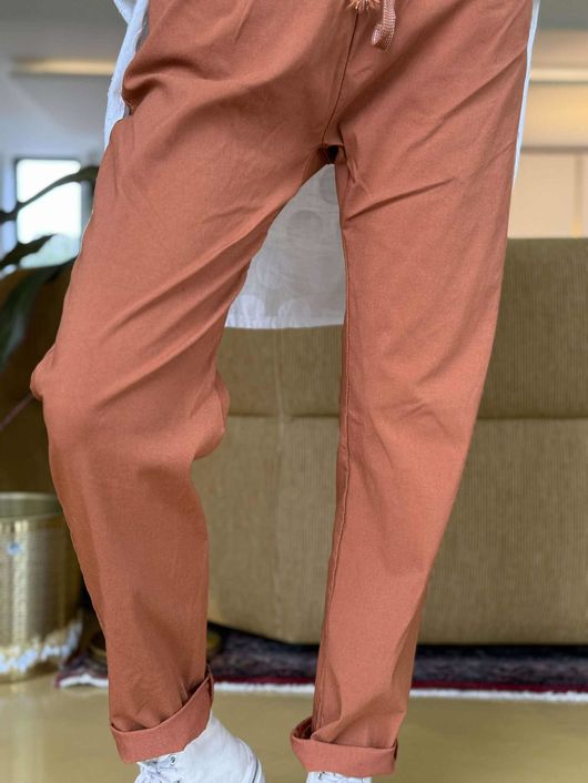 Made in Italy Luxury Smooth Magic Trouser Rust